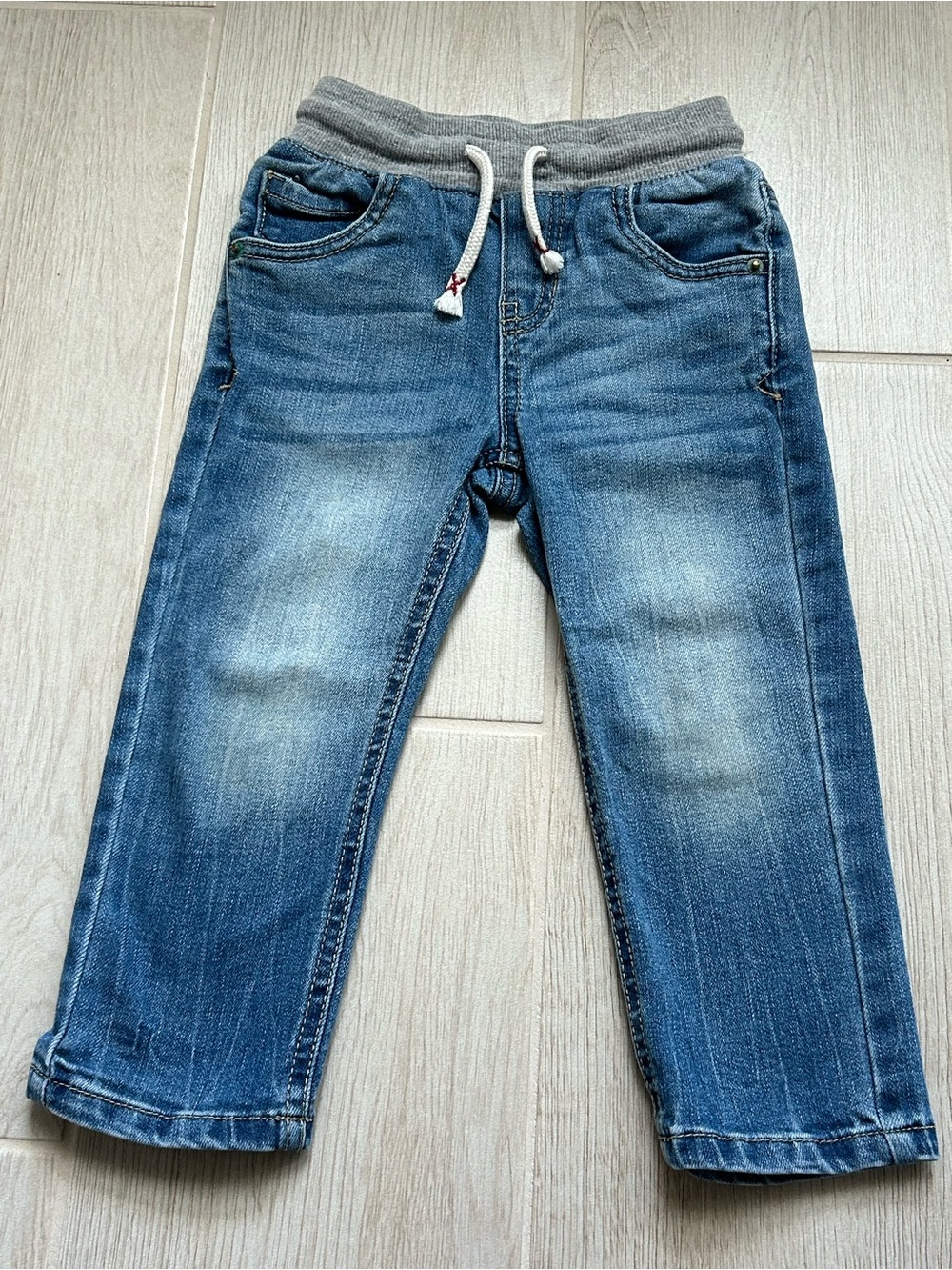 Cat & Jack NWOT Toddler’s Blue Denim Jogger Jeans with Gray Waistband - 2T